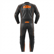 1.3mm Cowhide Leather Motorcycle Racing Suit – Black Orange