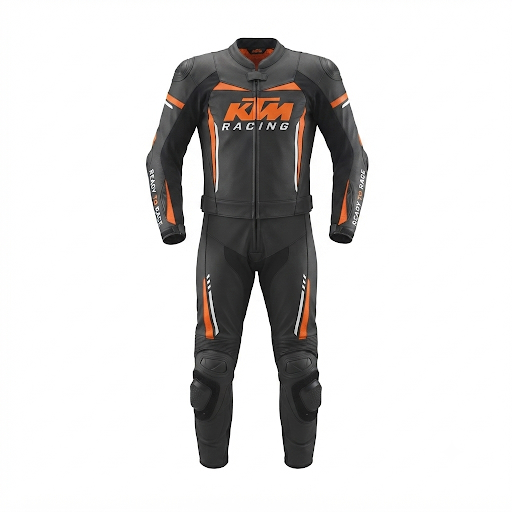 1.3mm Leather Racing Suit – Black Orange