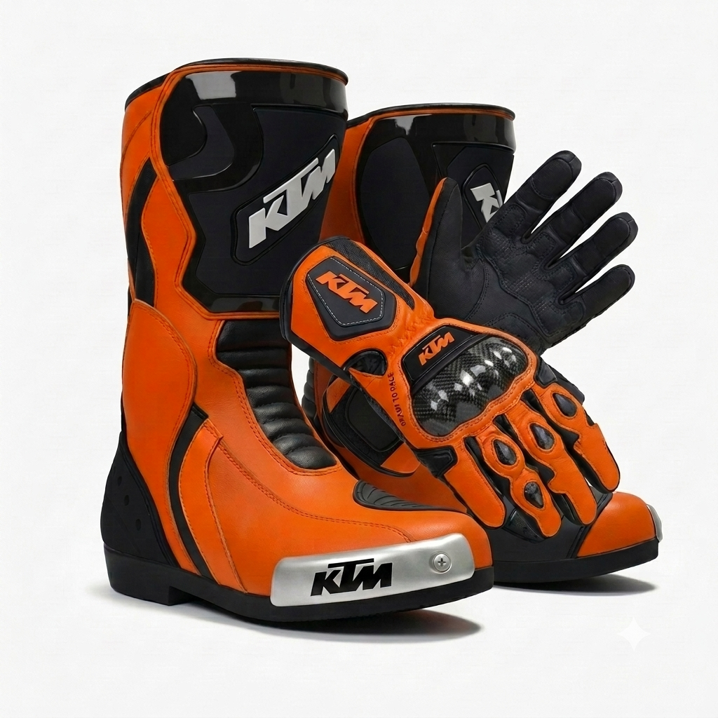 Premium Motorbike Racing Boots & Gloves – Riding Set
