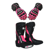 Motorcycle Racing Boots and Gloves – Leather Riding Gear Set
