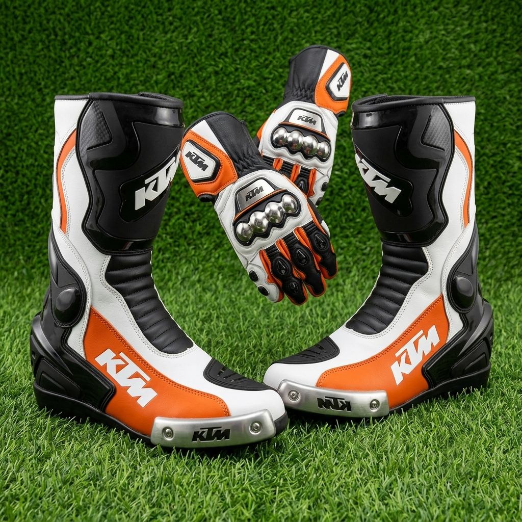 Premium Motorbike Boots & Gloves – Protective Riding Set