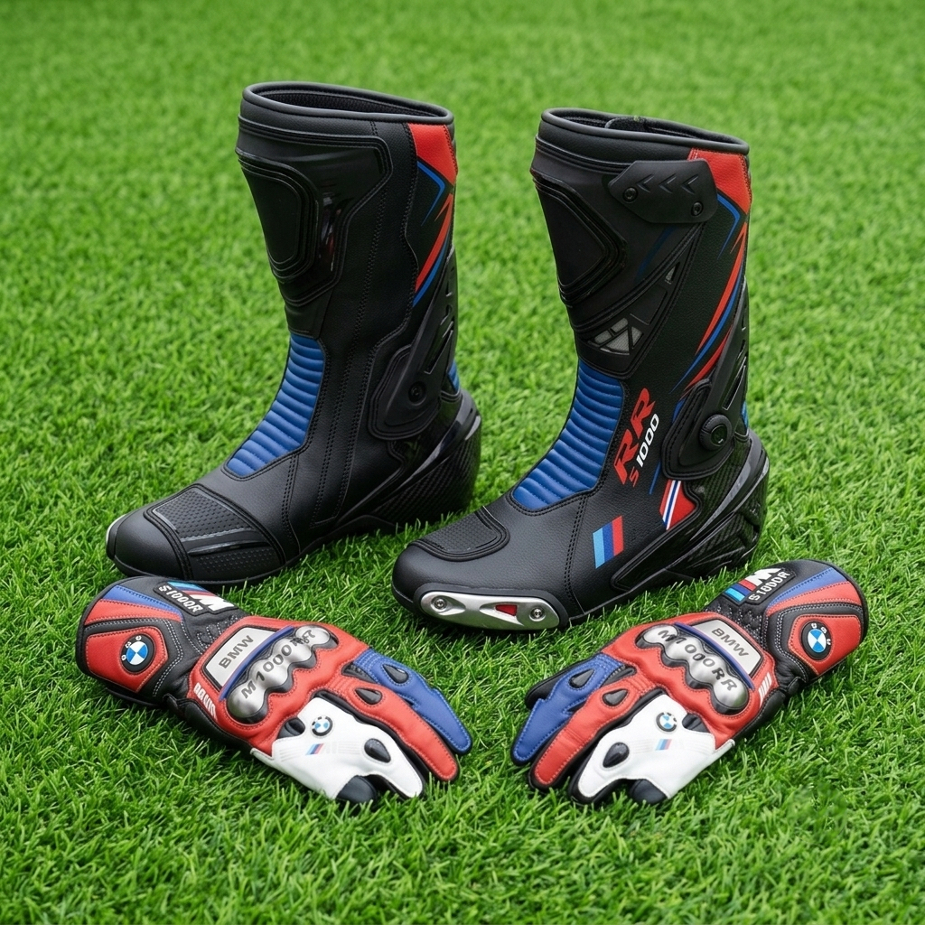 Motorcycle Riding Boots & Gloves Set – Sport & Track Gear