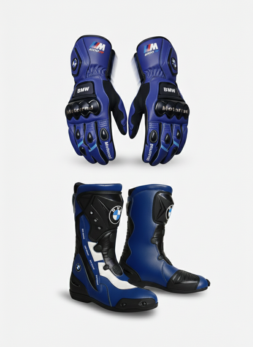 Premium Motorbike Racing Boots & Gloves – Riding Set