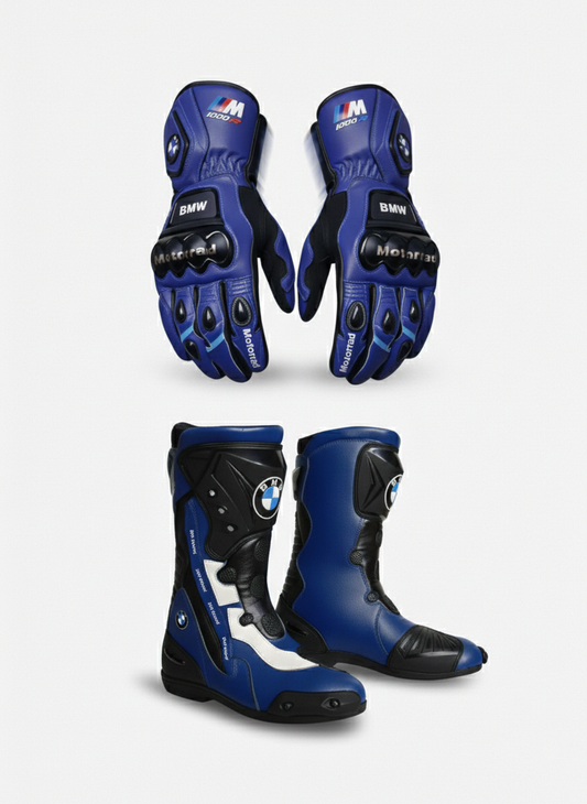 Premium Motorbike Racing Boots & Gloves – Riding Set