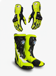 Premium Leather Motorcycle Boots & Gloves Set – Racing Riding Gear