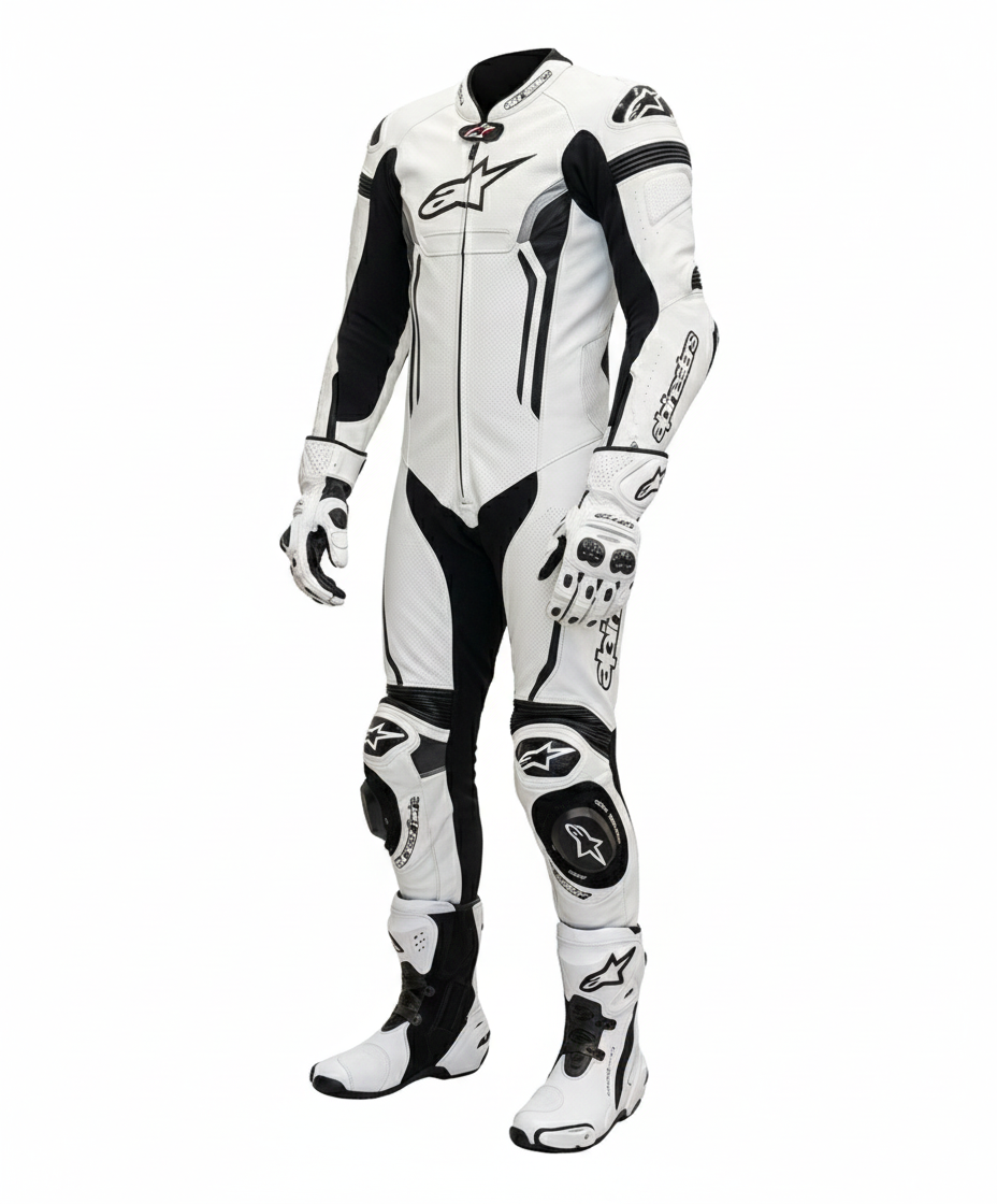 Motorbike Leather Racing Suit – White Racing Motorcycle Suit