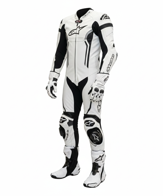 Motorbike Leather Racing Suit – White Racing Motorcycle Suit