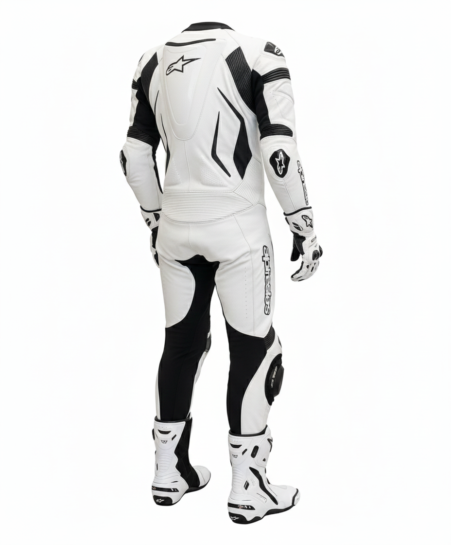 Motorbike Leather Racing Suit – White Racing Motorcycle Suit