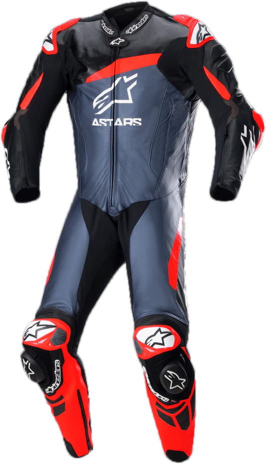 Motorbike Leather Racing Suit – Blue Black Orange Riding Motorcycle Suit
