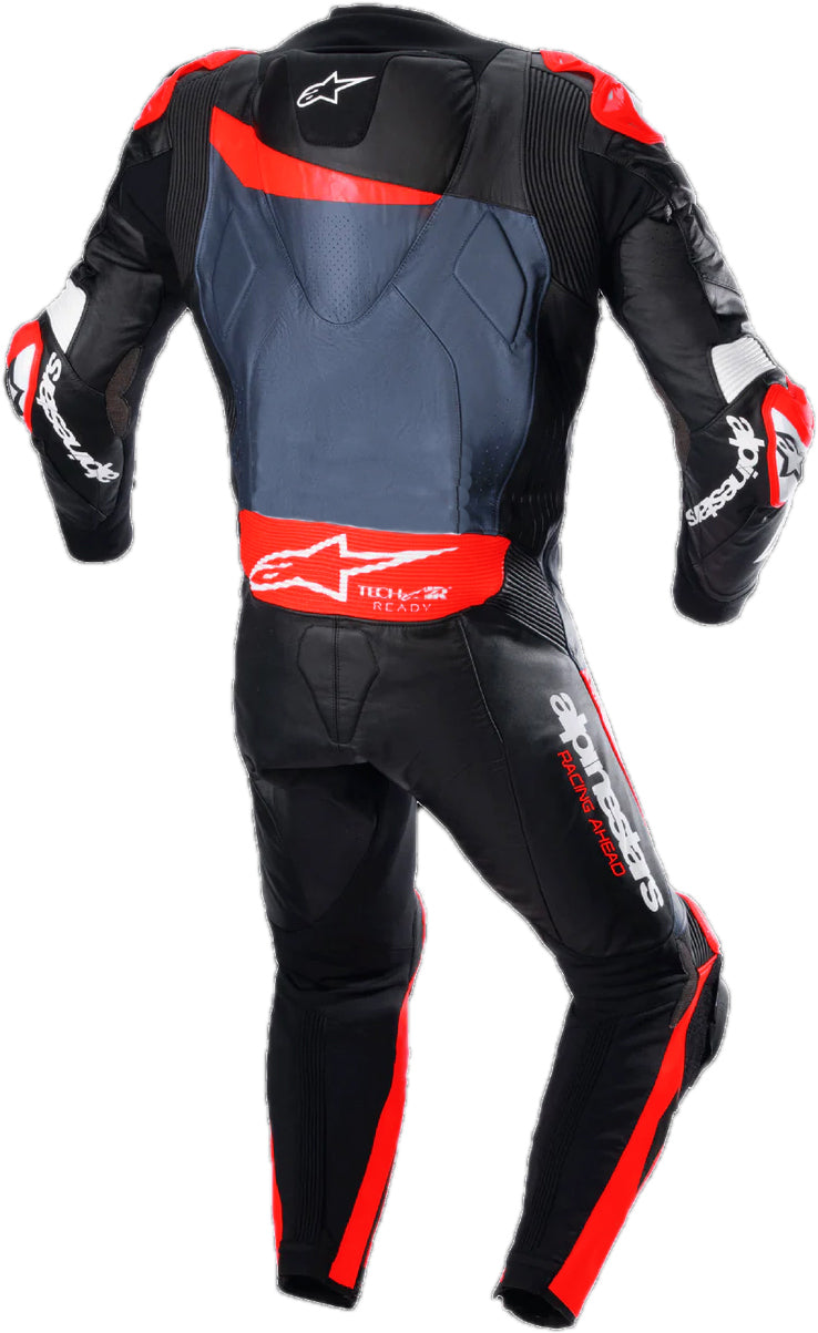 Motorbike Leather Racing Suit – Blue Black Orange Riding Motorcycle Suit