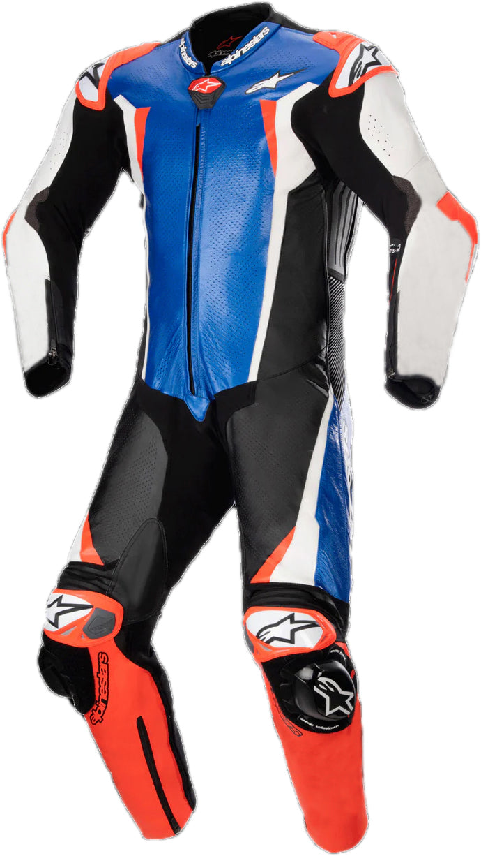 Motorbike Leather Racing Suit – Blue Orange Riding Motorcycle Suit