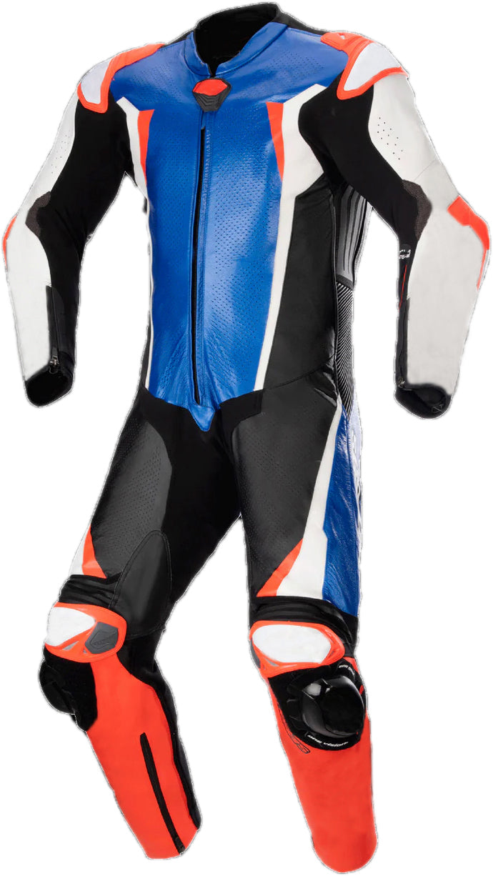 Motorbike Leather Racing Suit – Blue Orange Riding Motorcycle Suit