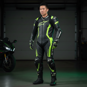 Full Body Protective Riding Suit – Black Green Riding Motorcycle Suit