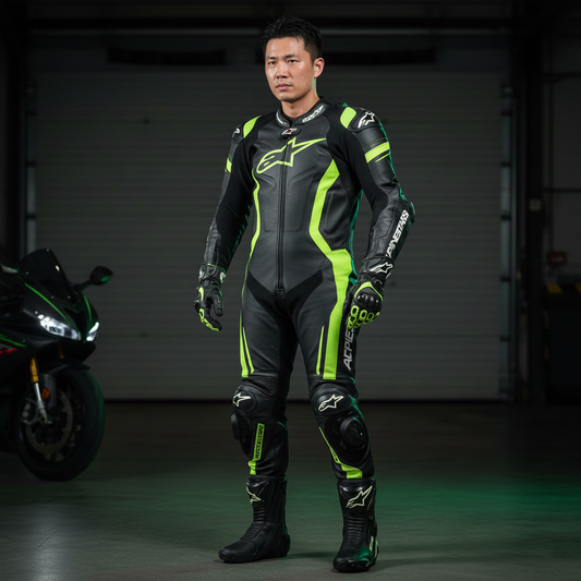 Full Body Protective Riding Suit – Black Green Riding Motorcycle Suit