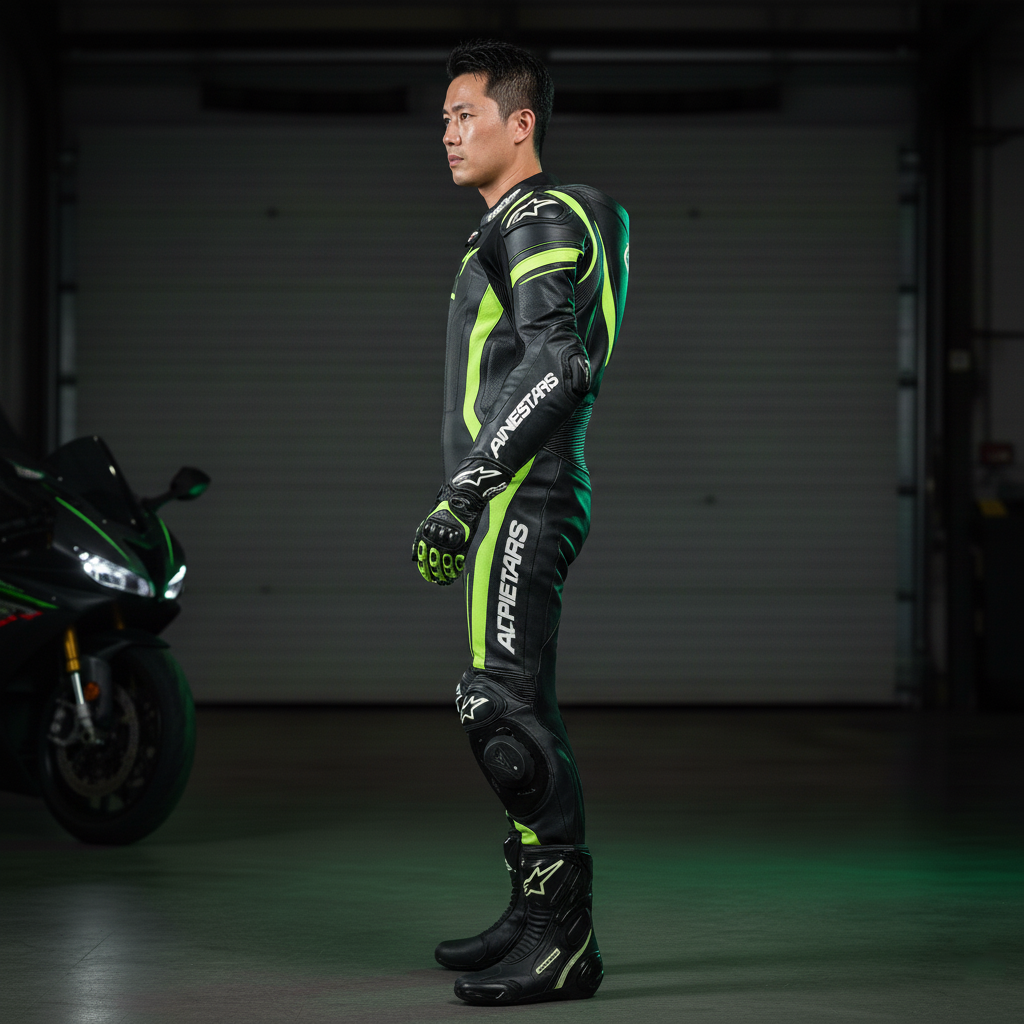 Full Body Protective Riding Suit – Black Green Riding Motorcycle Suit