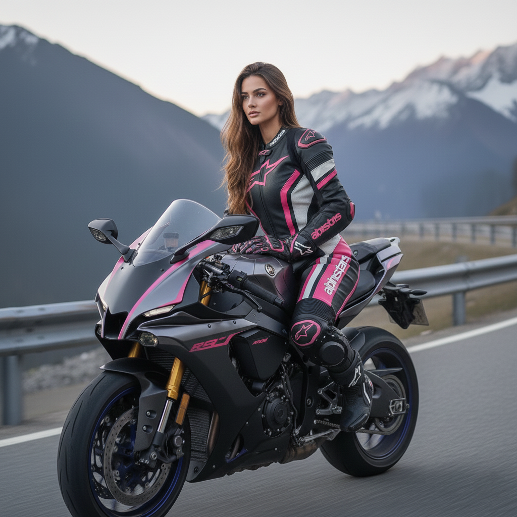 Full Body Protective Riding Suit – Black Pink Riding Motorcycle Suit