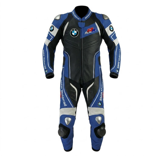 Motorbike Leather Racing Suit – Black Blue Riding Motorcycle Suit