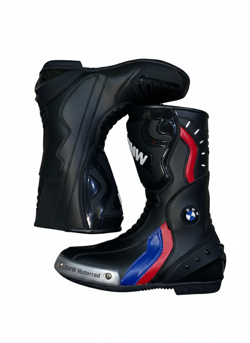 Full Leather Motorbike Racing Boots – Sport Riding Footwear