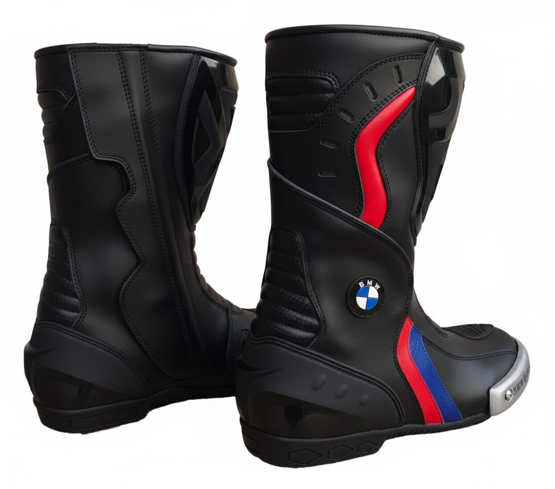 Full Leather Motorbike Racing Boots – Sport Riding Footwear