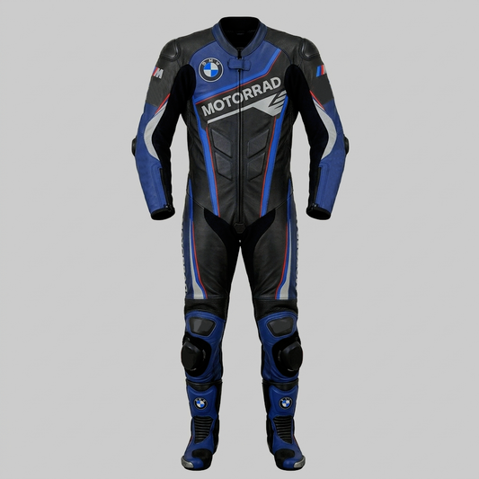 Motorbike Leather Racing Suit – Black Blue Riding Motorcycle Suit