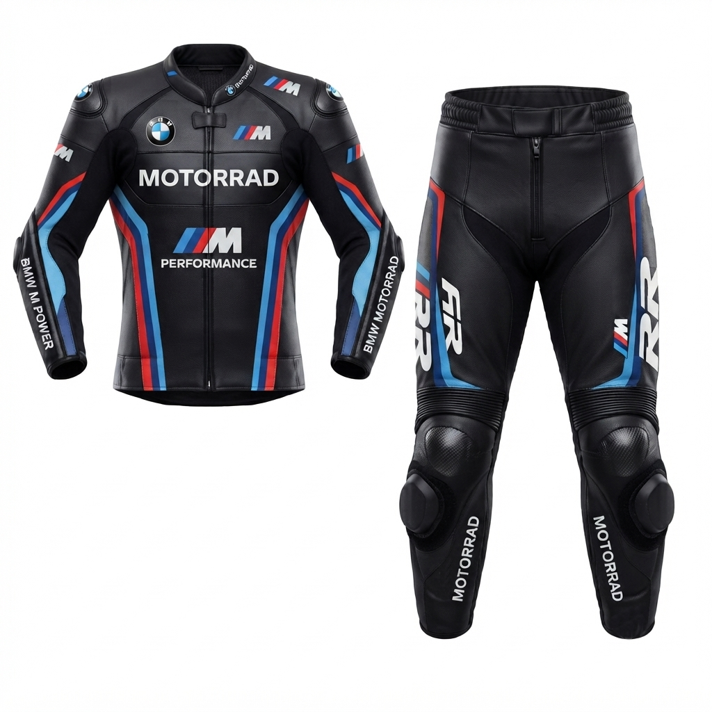 Premium Leather Protective Motorcycle Black Blue Red Suit