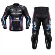 Premium Leather Protective Motorcycle Black Blue Red Suit