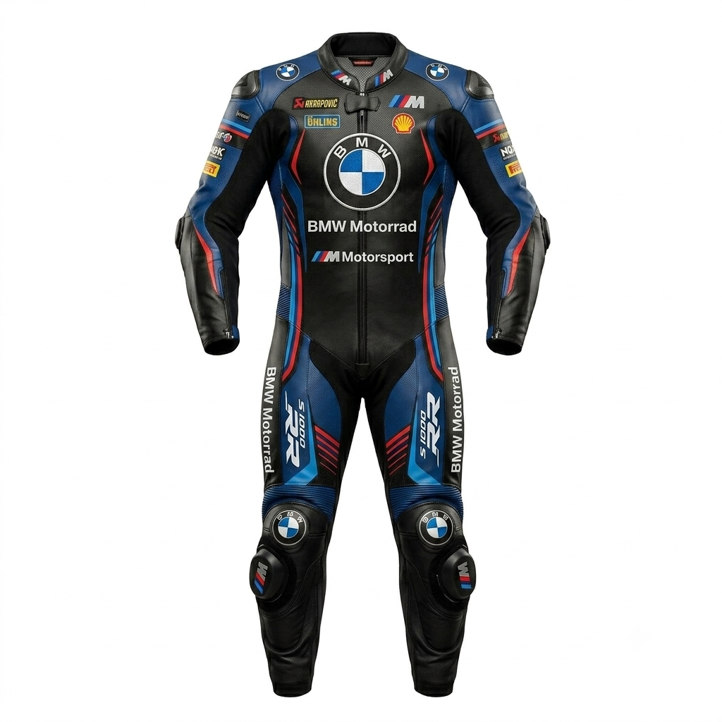 Motorbike Leather Racing Suit Black Blue Red Track Riding Suit