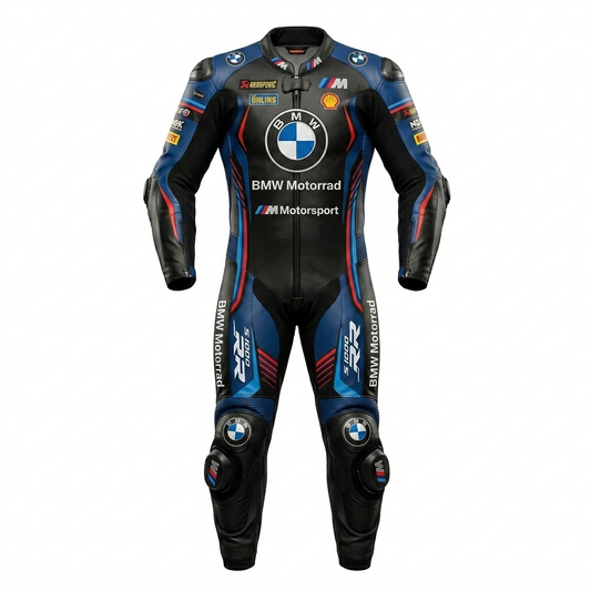Motorbike Leather Racing Suit Black Blue Red Track Riding Suit