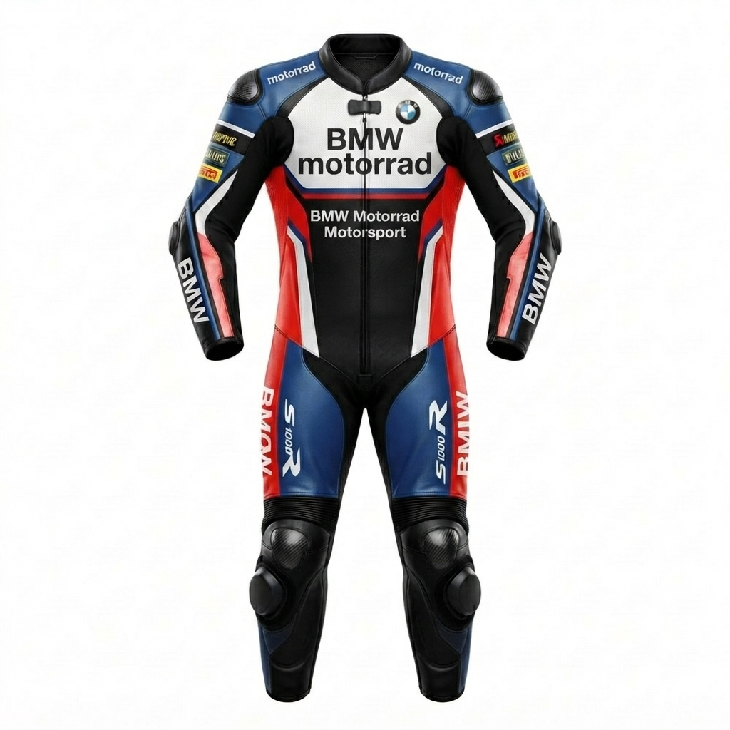 Motorbike Leather Racing Suit Black Blue Red Track Riding Suit