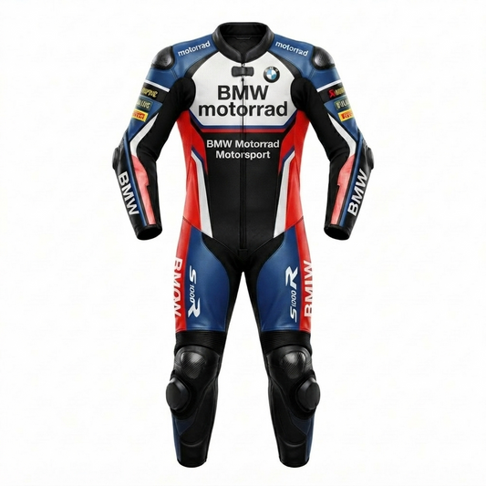 Motorbike Leather Racing Suit Black Blue Red Track Riding Suit