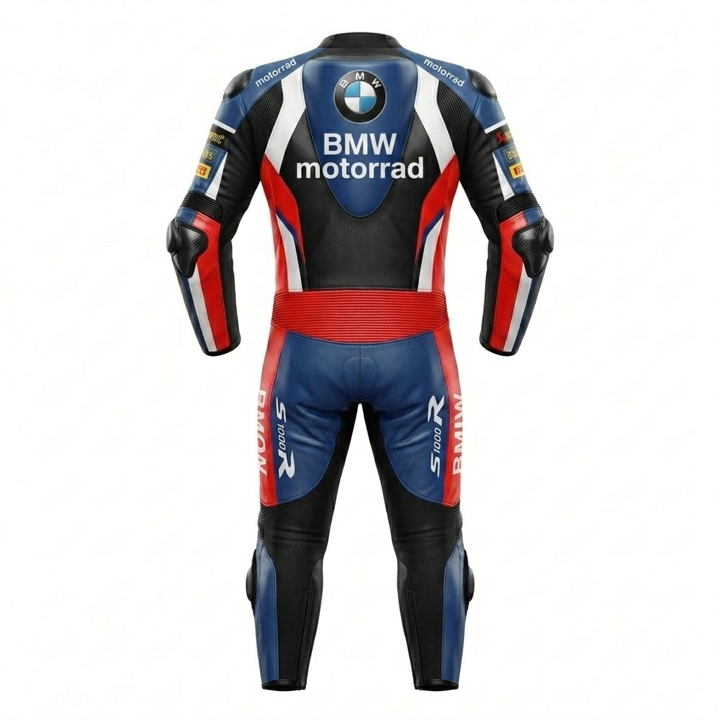 Motorbike Leather Racing Suit Black Blue Red Track Riding Suit