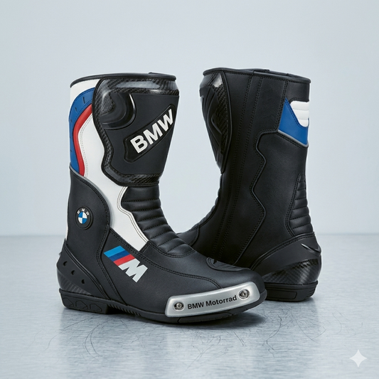 Full Leather Motorbike Racing Boots – Sport Riding Footwear