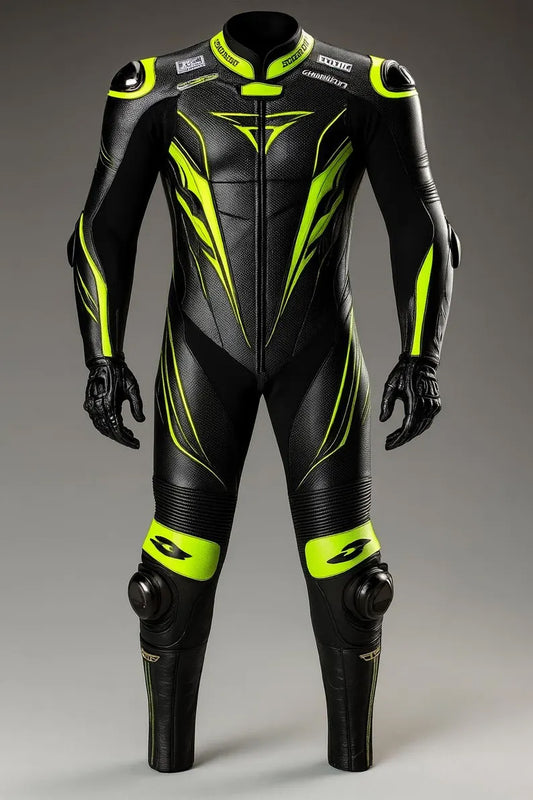 Motorbike Leather Racing Suit – Black Green Riding Motorcycle Suit