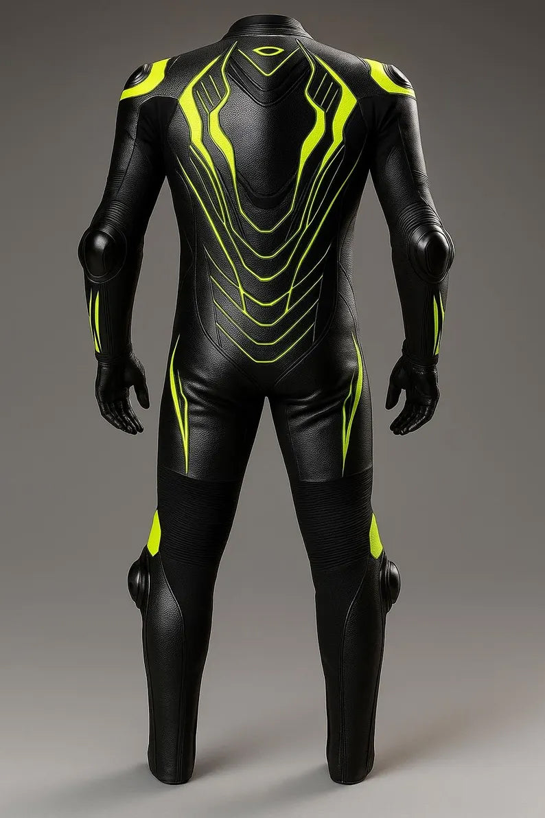 Motorbike Leather Racing Suit – Black Green Riding Motorcycle Suit
