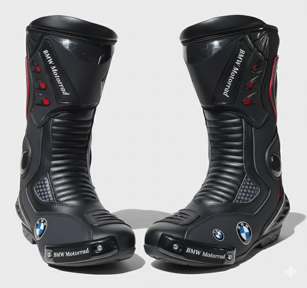 Leather Sport Bike Racing Shoes – Motorcycle Protective Boots