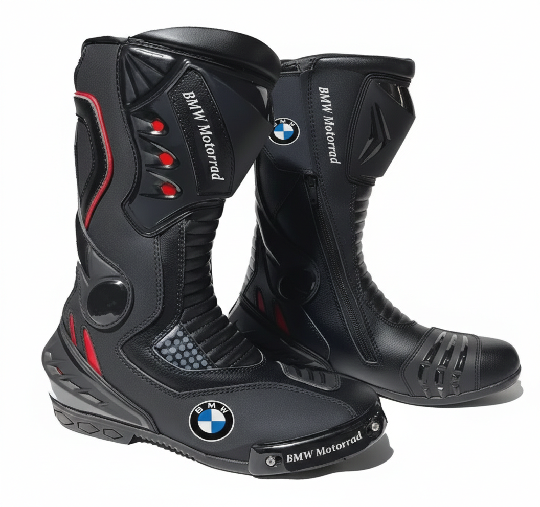 Leather Sport Bike Racing Shoes – Motorcycle Protective Boots