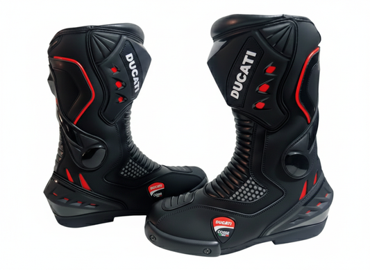 Motorbike Leather Racing Shoes – Protective Riding Boots