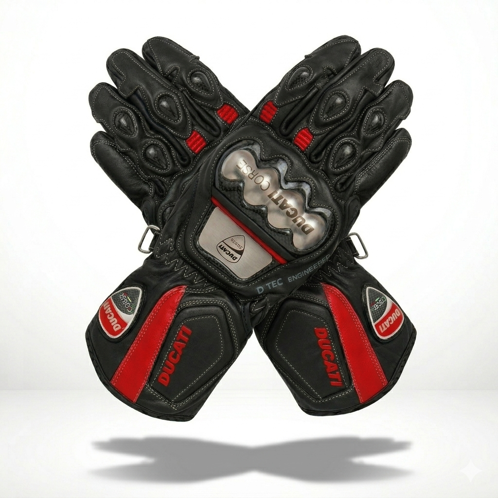 Motorcycle Leather Racing Gloves – Protective Riding Gloves