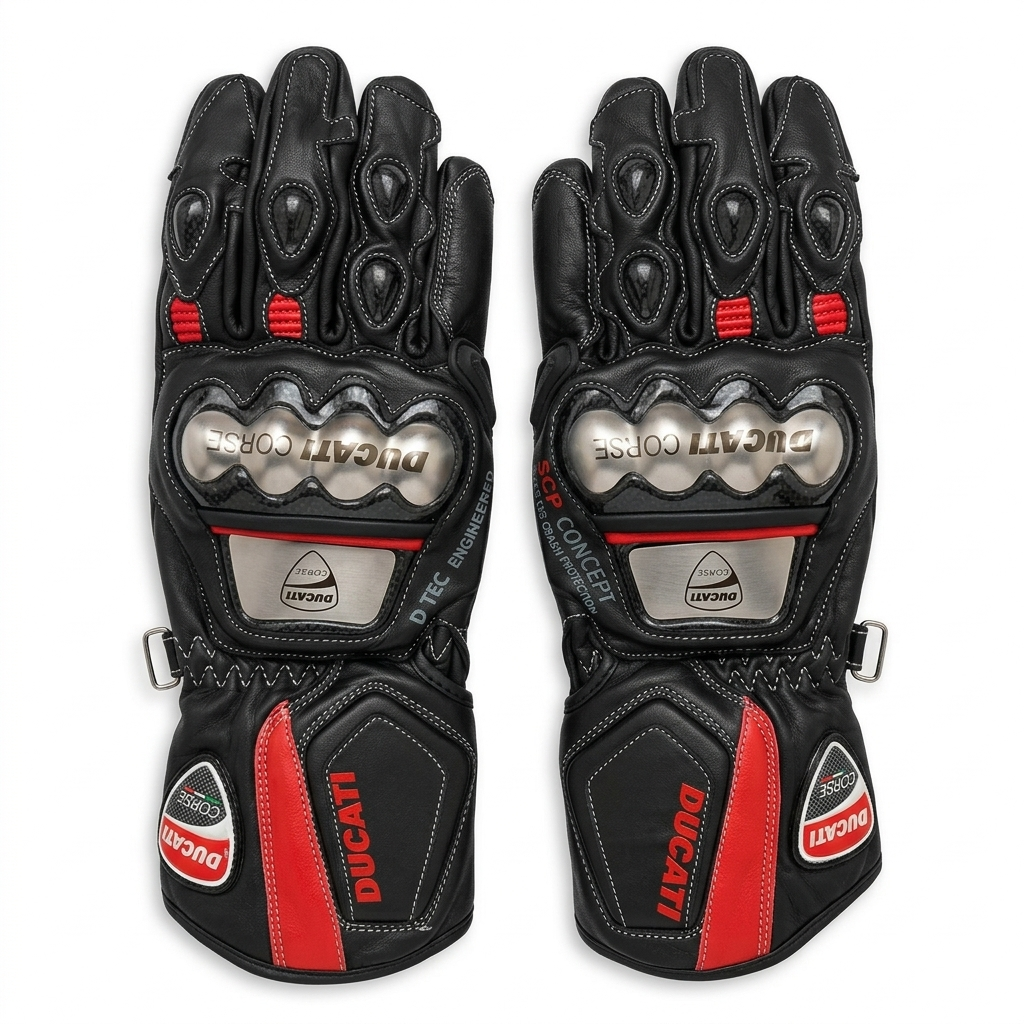 Motorcycle Leather Racing Gloves – Protective Riding Gloves