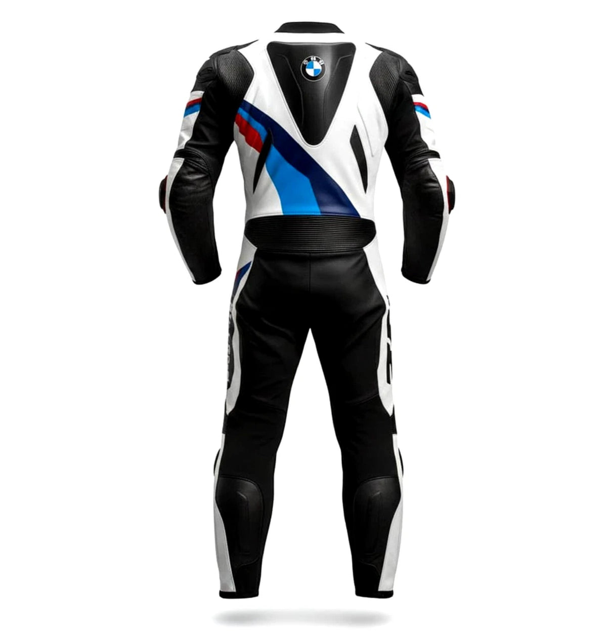 Motorbike Racing Suit – Black White Premium Leather Protective Motorcycle Suit