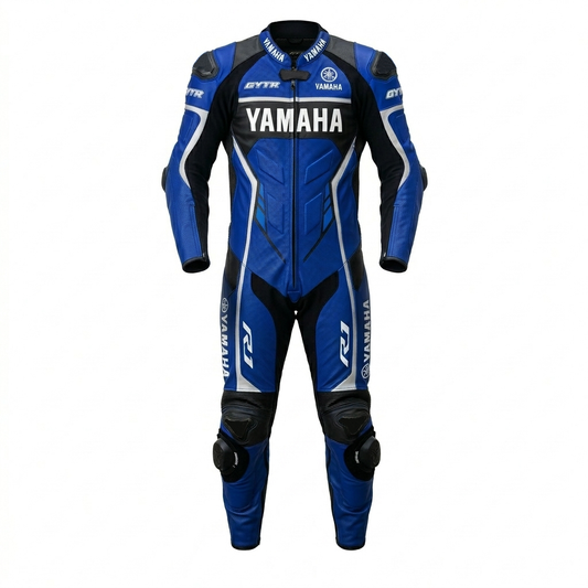 Blue Black1.3mm Cowhide Leather Motorcycle Racing Suit – CE Armor