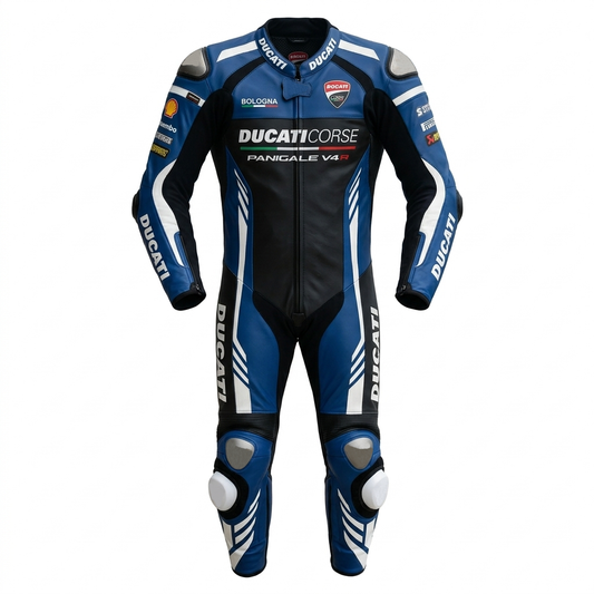 Men’s 1.3mm Leather Motorcycle Racing Suit – Protective Armor