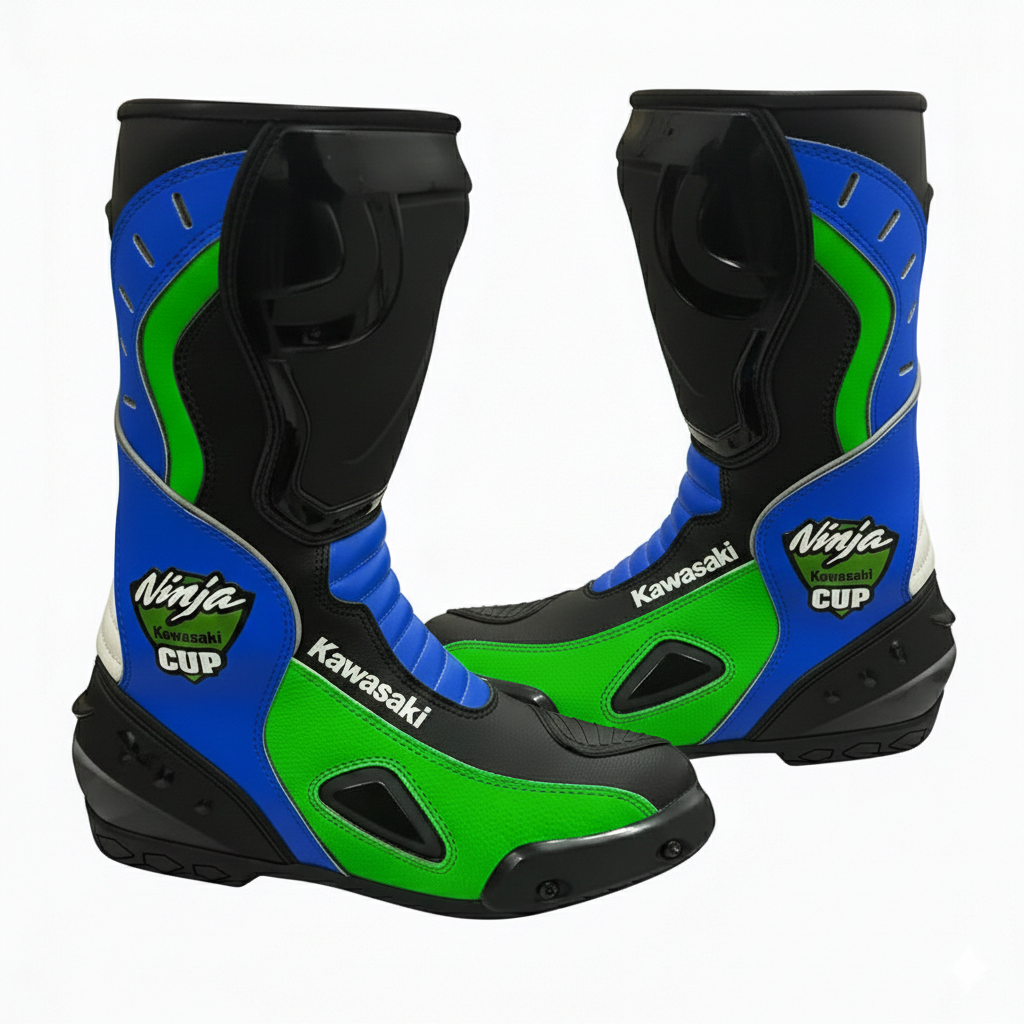 Full Leather Motorbike Racing Boots – Sport Riding Footwear
