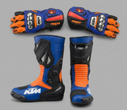 Motorcycle Racing Boots and Gloves – Leather Riding Gear Set