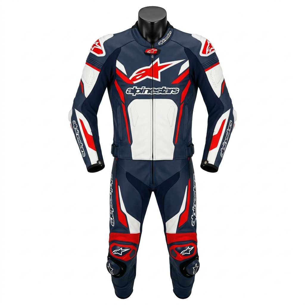 Men’s 1.3mm Leather Motorcycle Racing Suit – Protective Armor