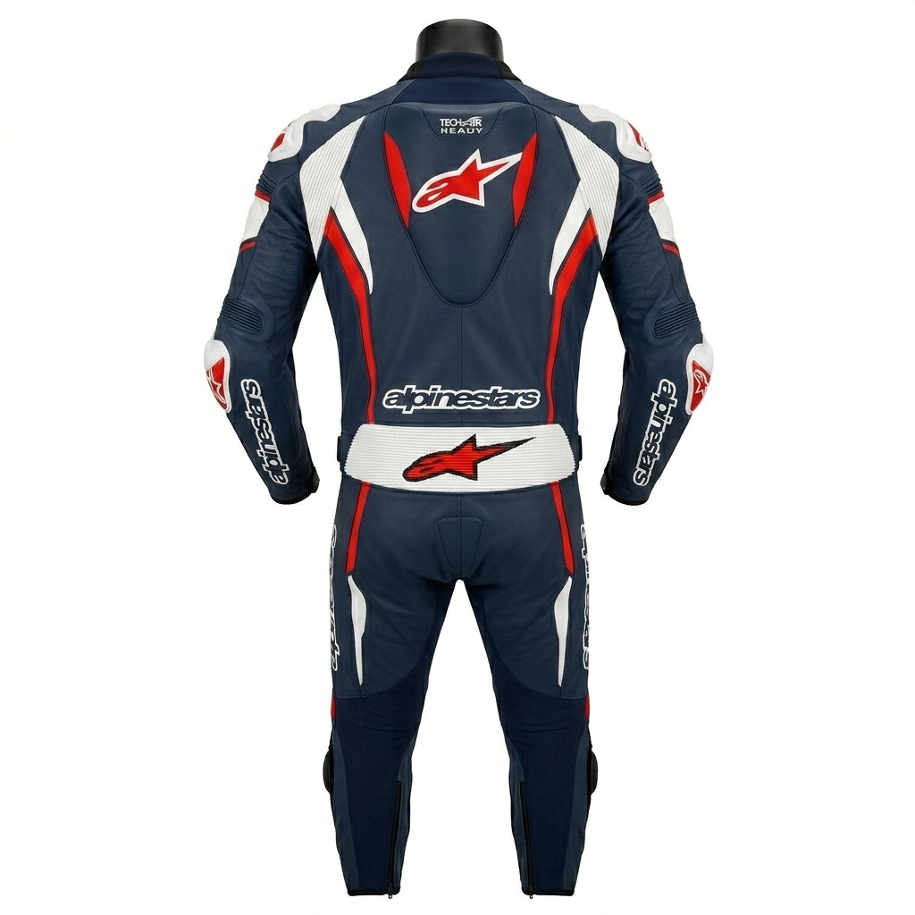Men’s 1.3mm Leather Motorcycle Racing Suit – Protective Armor