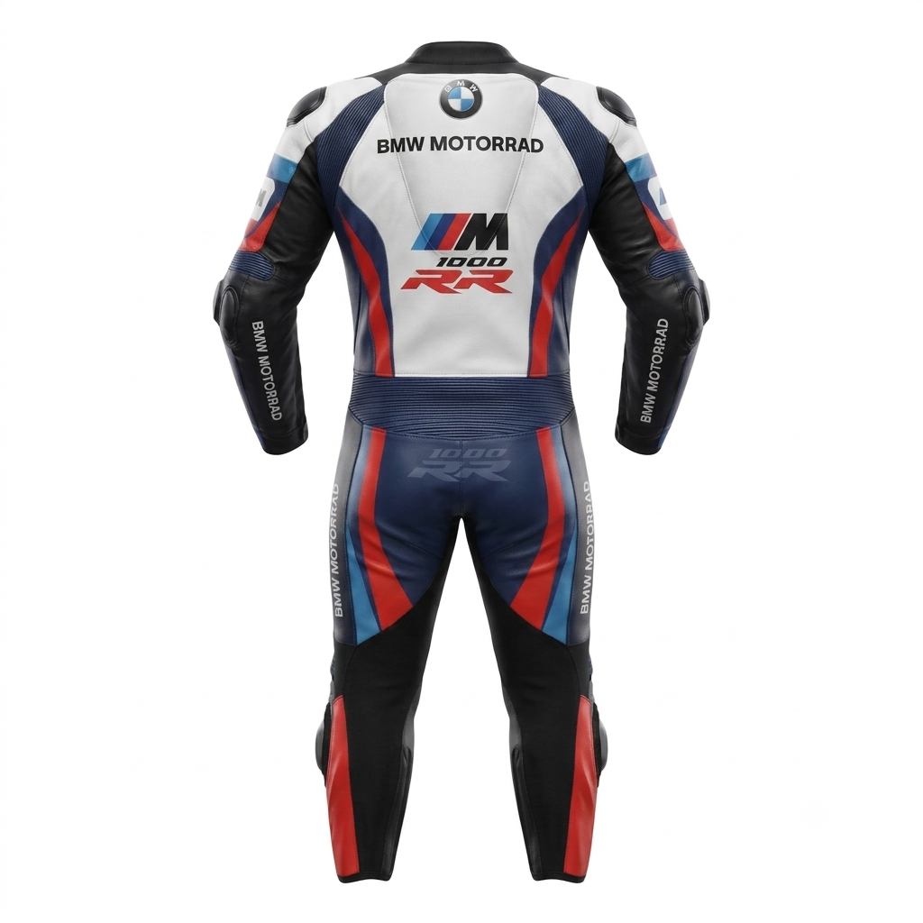 Cowhide Leather Motorcycle Racing Suit – White Red Sport & Track Riding