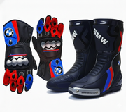 Motorcycle Racing Boots and Gloves – Leather Riding Gear Set
