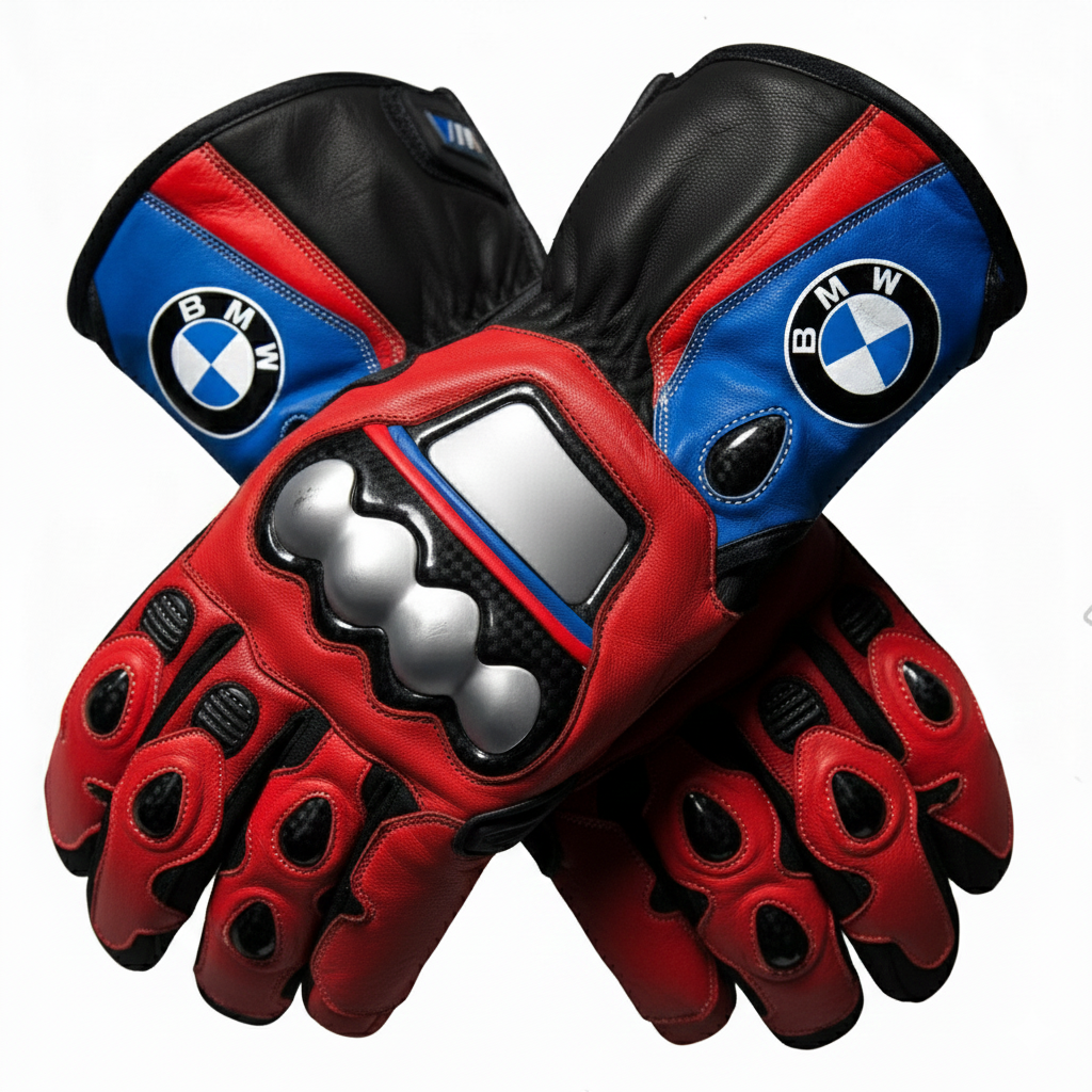 Full Leather Motorcycle Racing Gloves – Protective Riding Gear