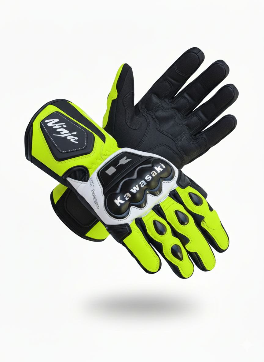 Full Leather Motorcycle Racing Gloves – Protective Riding Gear